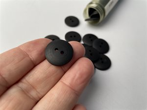 Knap - enkel og i sort, 17 mm